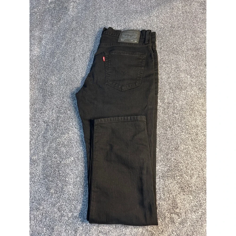 Levis 511 Slim Fit Black Jeans Mens 34x32 Stretch Denim Pants 04511-4406